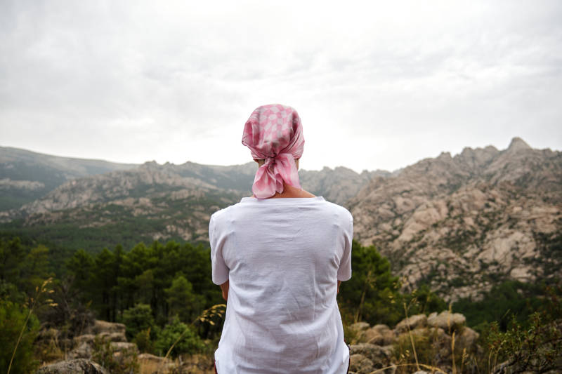 A woman learning healthy coping skills, and avoiding self-medication.